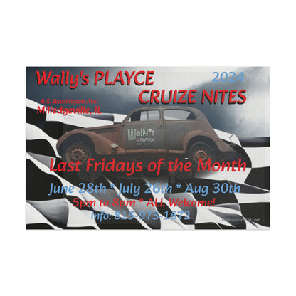 Wally's Flag 2024 Cruize Nites Checkered Sky