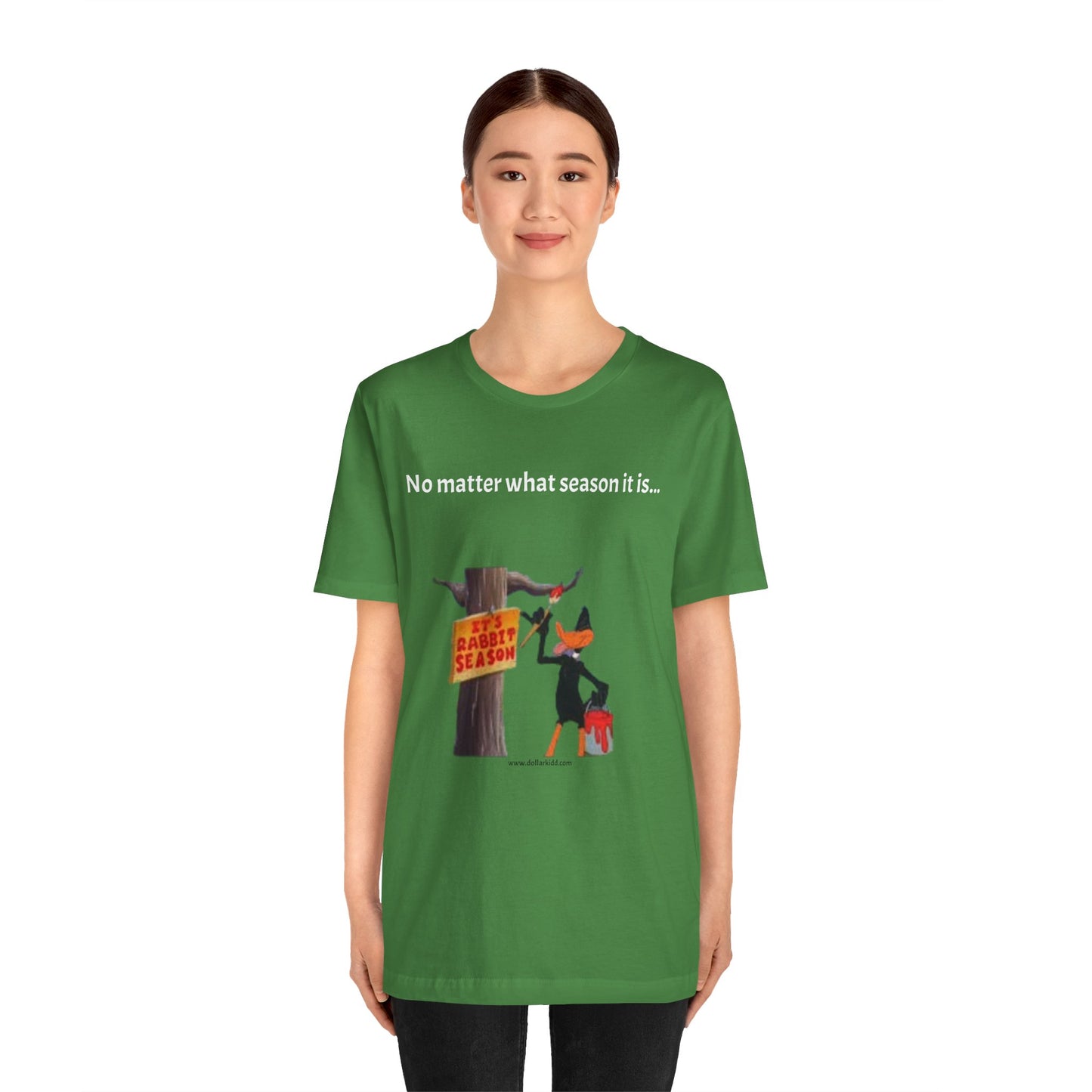 Wally's PLAYce -Daffy & Bugs- Hunting FRONT and BACK Unisex Jersey Short Sleeve Tee
