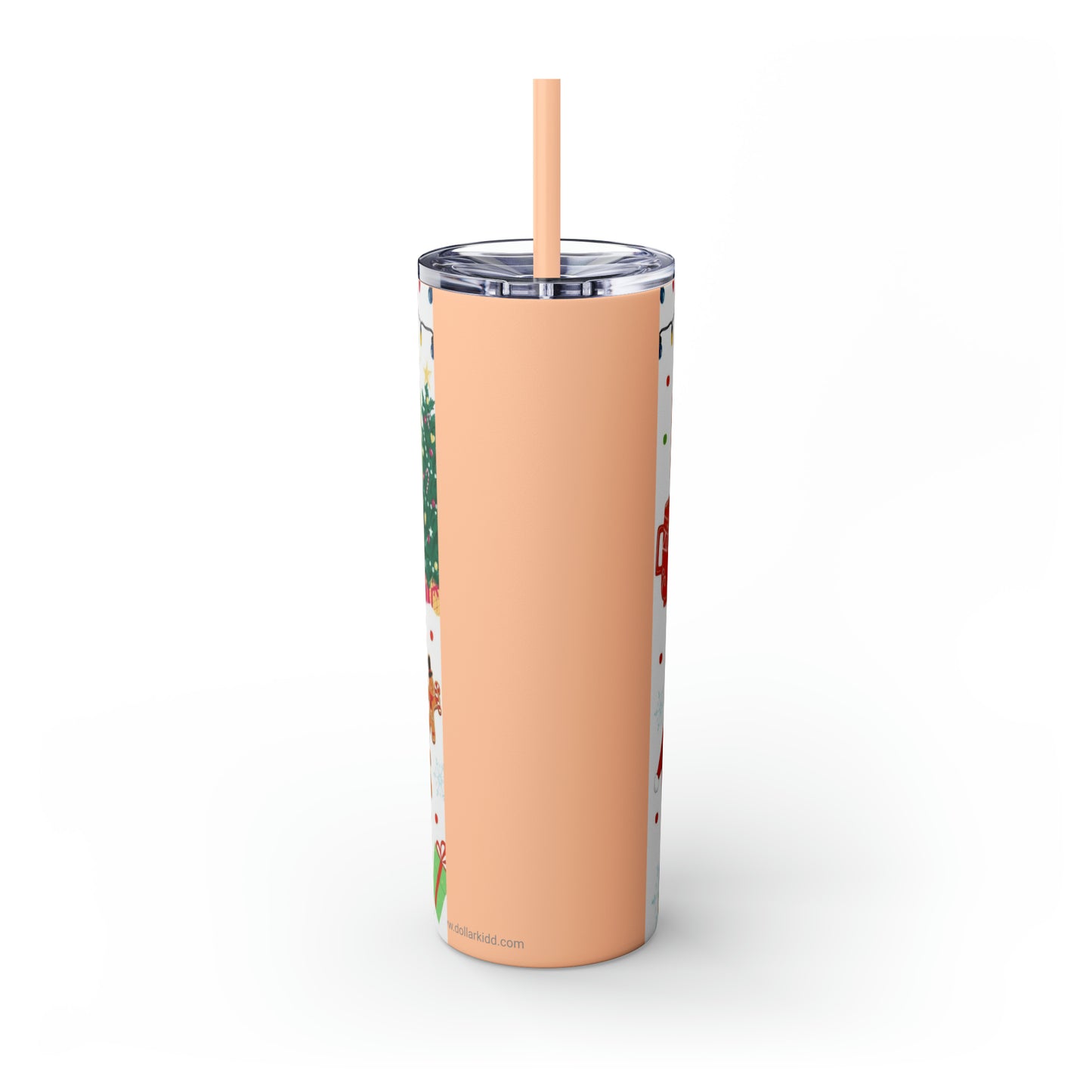 Hometown Holidays Banner 2  Skinny Tumbler with Straw, 20oz