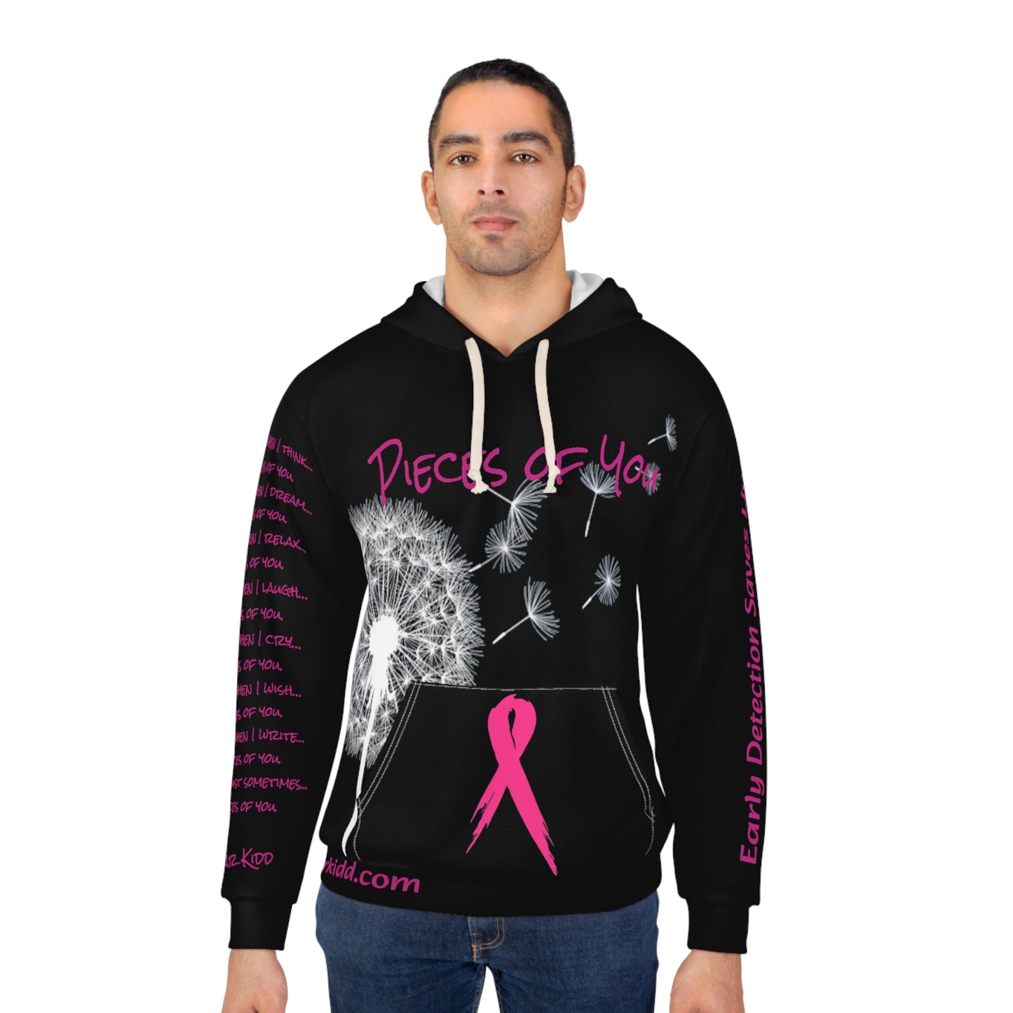 Awareness - Breast Cancer - Pieces Of You Unisex Pullover Hoodie (AOP)