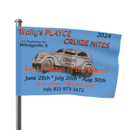 Wally's Flag 2024 Cruize Nites Light Blue Sketch