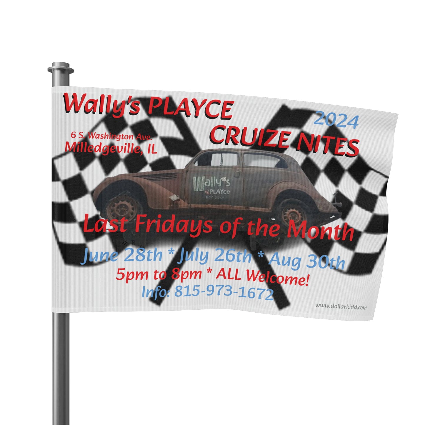 Wally's Flag 2024 Cruize Nites Twin Checkered