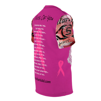 Awareness - Breast Cancer - Pieces of You - PINK! Unisex Cut & Sew Tee (AOP)
