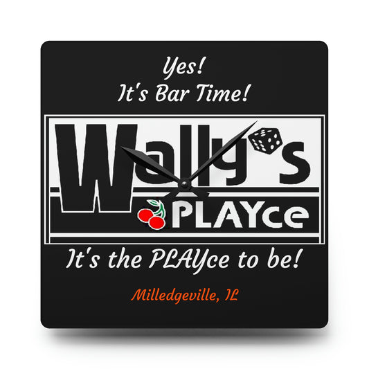 Wally's PLAYce  Bar Time Acrylic Wall Clock