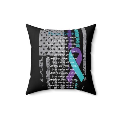 Awareness - Suicide Prevention - Pieces of You Spun Polyester Square Pillow