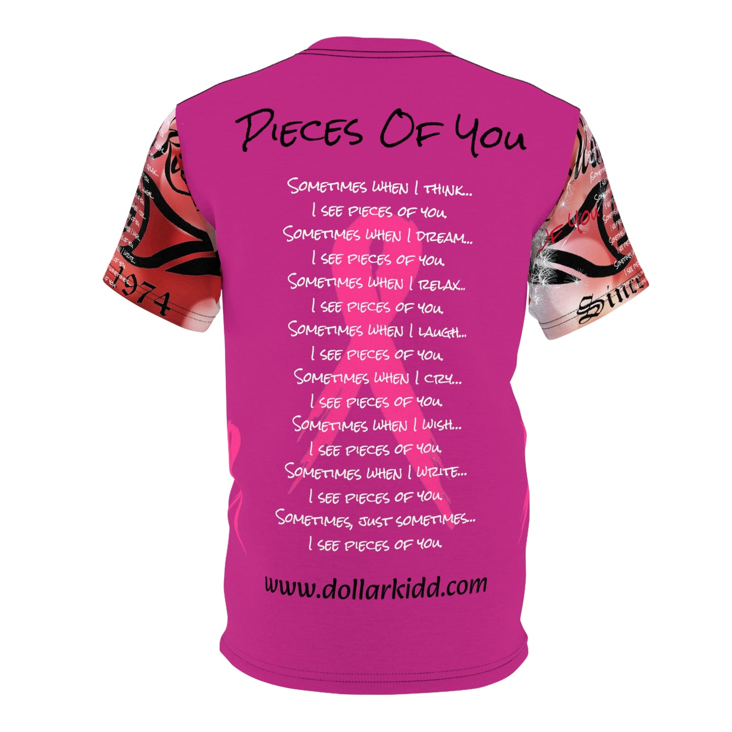 Awareness - Breast Cancer - Pieces of You - PINK! Unisex Cut & Sew Tee (AOP)