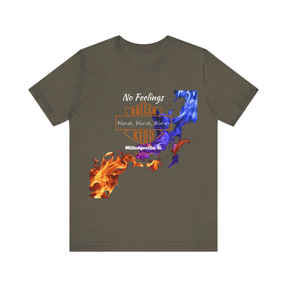 Words Words Words - Orange - Blue Flames  Unisex Jersey Short Sleeve Tee