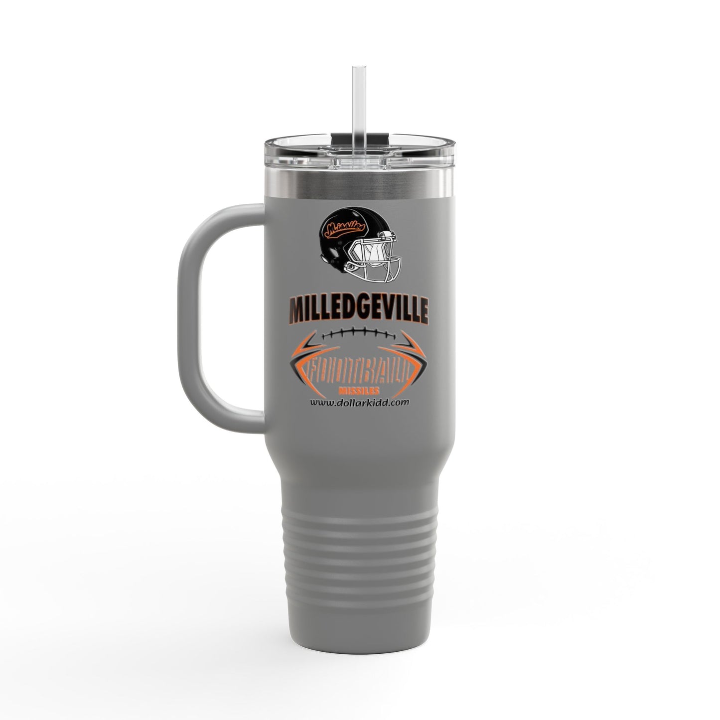 MIssiles Football Insulated Travel Mug - 40oz - Brain Cancer Awareness