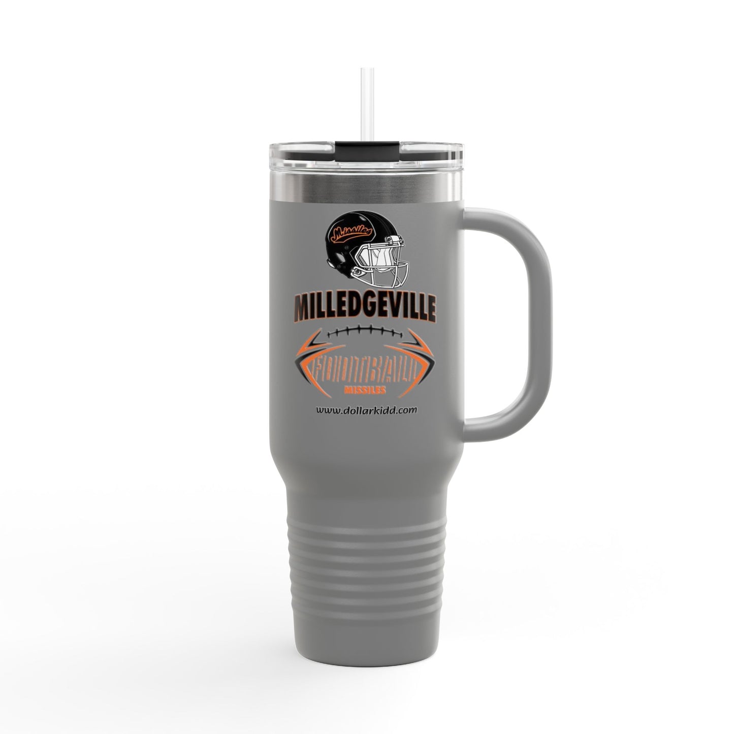MIssiles Football Insulated Travel Mug - 40oz - Brain Cancer Awareness