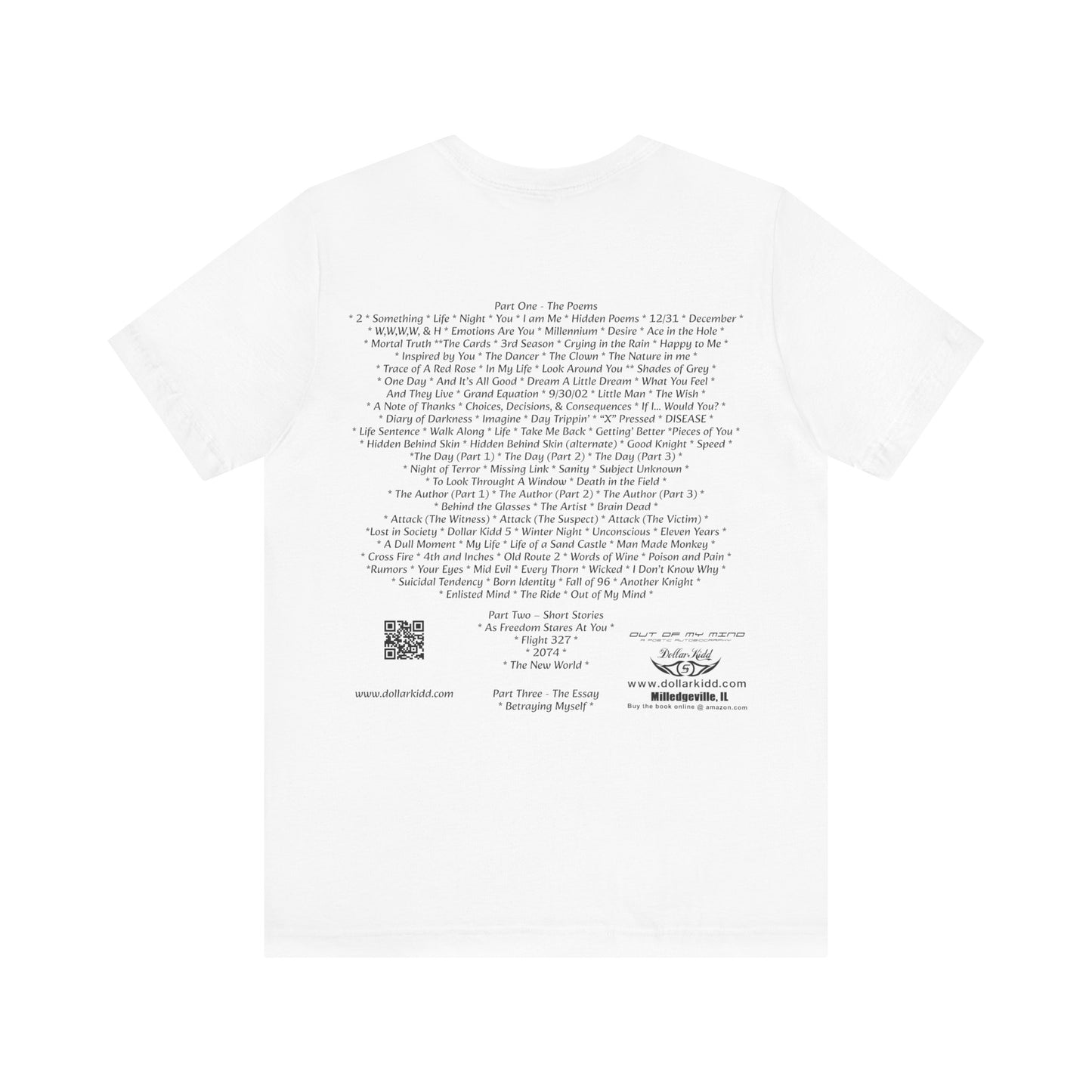 Dollar Kidd - Out Of My Mind - All Titles - Bk font Unisex Jersey Short Sleeve Tee