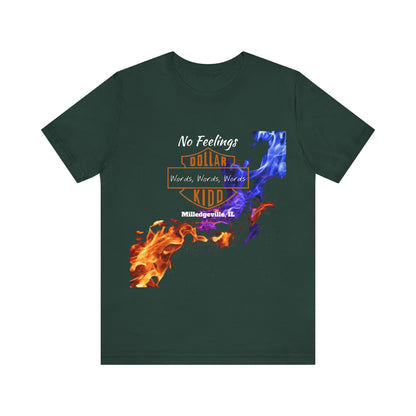 Words Words Words - Orange - Blue Flames  Unisex Jersey Short Sleeve Tee