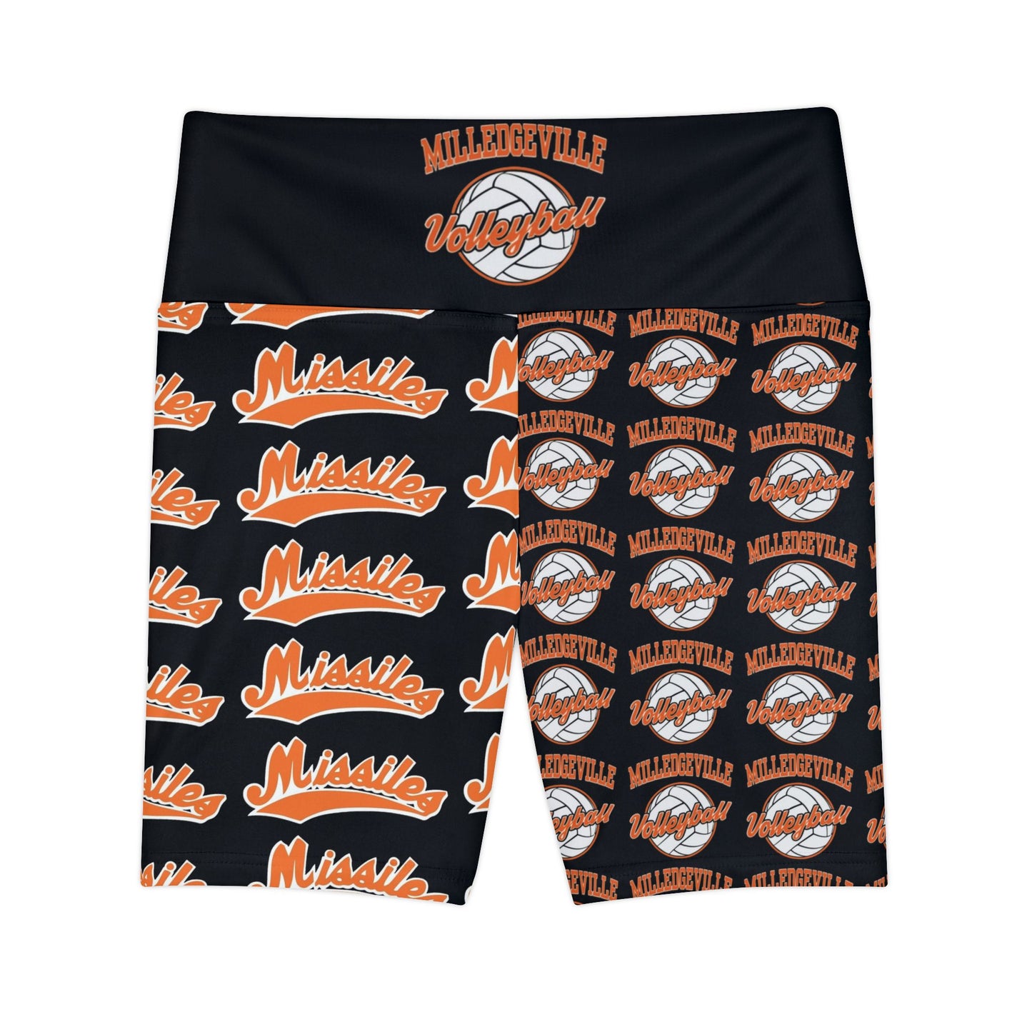 Missiles - Volleyball Black Women's Workout Shorts (AOP)
