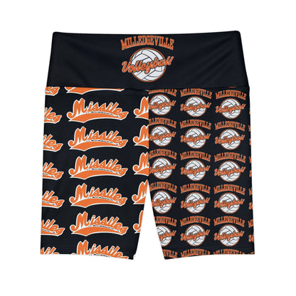 Missiles - Volleyball Black Women's Workout Shorts (AOP)