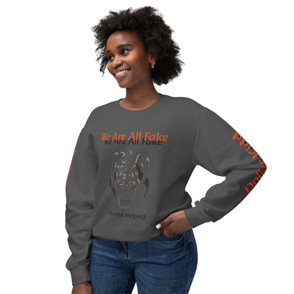 We Are All Fake - Unisex Lightweight Crewneck Sweatshirt