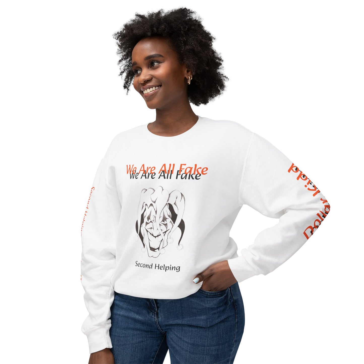 We Are All Fake - Unisex Lightweight Crewneck Sweatshirt
