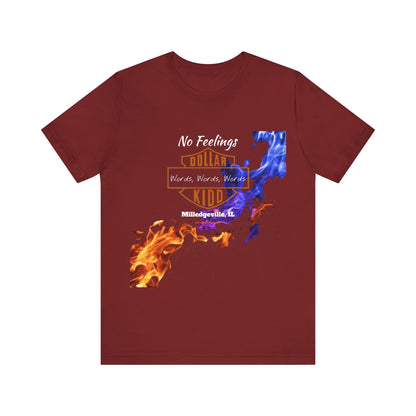 Words Words Words - Orange - Blue Flames  Unisex Jersey Short Sleeve Tee