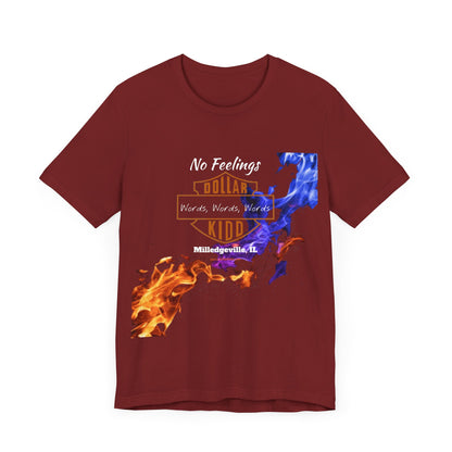 Words Words Words - Orange - Blue Flames  Unisex Jersey Short Sleeve Tee