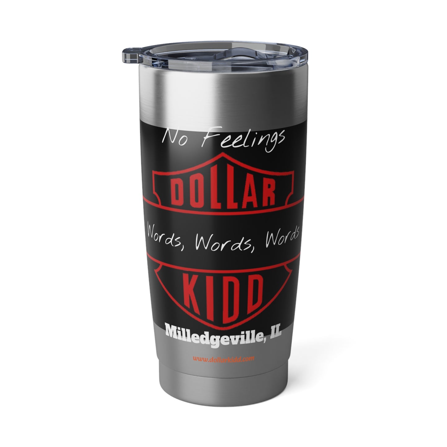 Words Words Words Red on Black and Orange on White Vagabond 20oz Tumbler