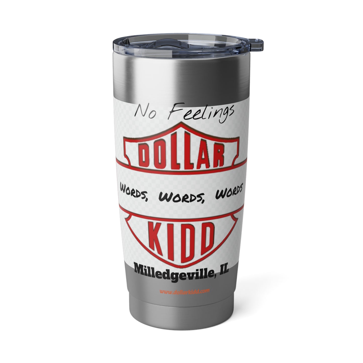 Words Words Words Orange on Black and Red on White Vagabond 20oz Tumbler