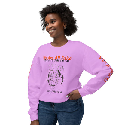 We Are All Fake - Unisex Lightweight Crewneck Sweatshirt