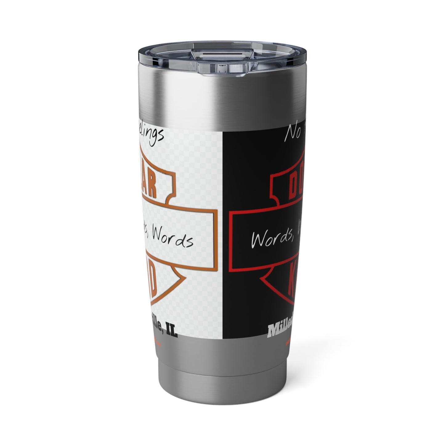 Words Words Words Red on Black and Orange on White Vagabond 20oz Tumbler