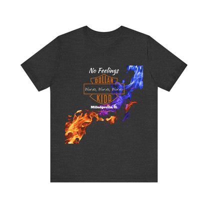 Words Words Words - Orange - Blue Flames  Unisex Jersey Short Sleeve Tee