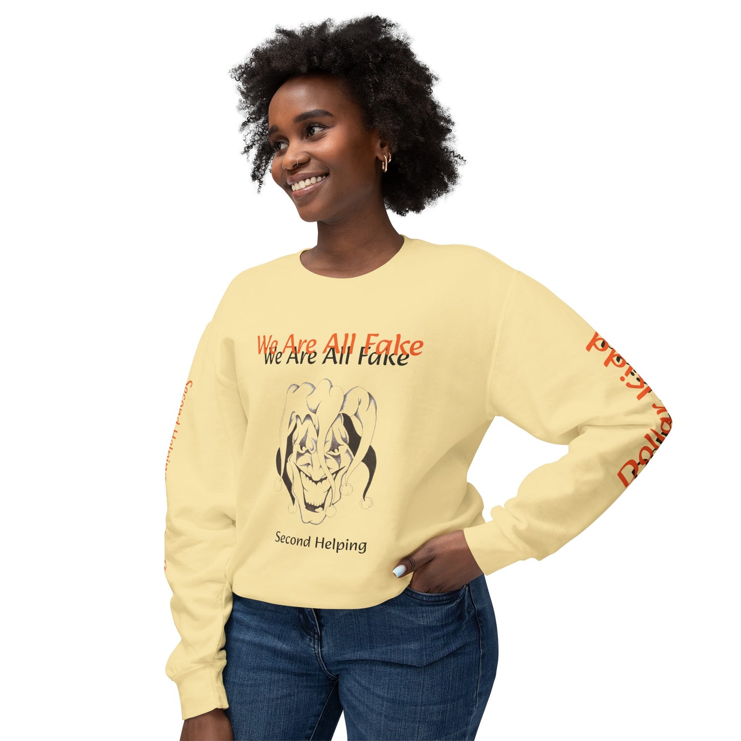 We Are All Fake - Unisex Lightweight Crewneck Sweatshirt