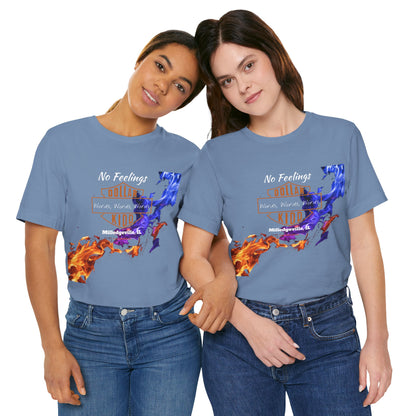 Words Words Words - Orange - Blue Flames  Unisex Jersey Short Sleeve Tee
