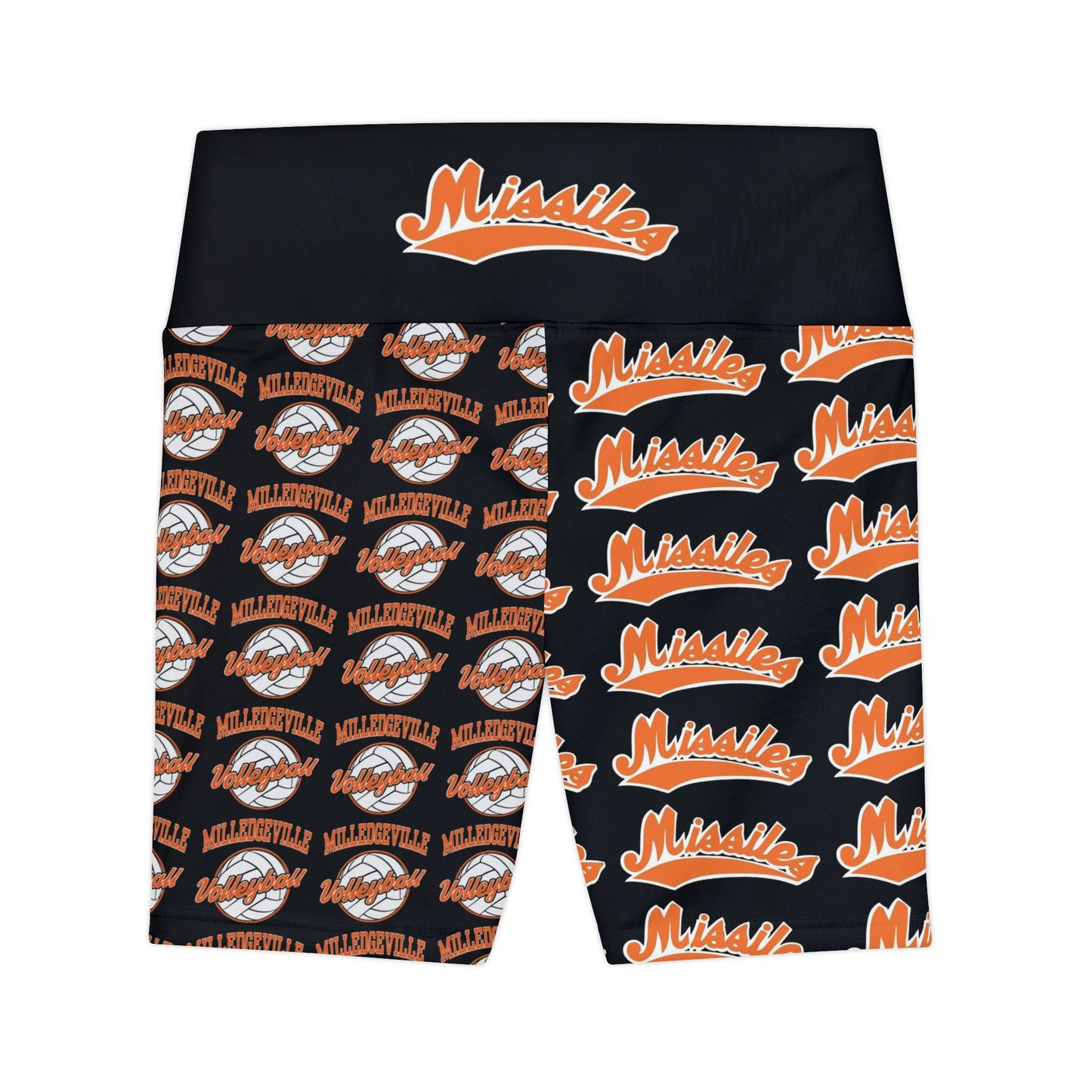 Missiles - Volleyball Black Women's Workout Shorts (AOP)