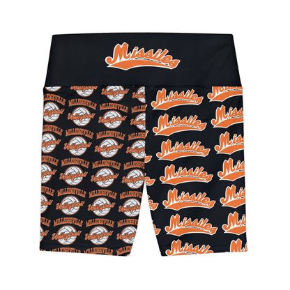 Missiles - Volleyball Black Women's Workout Shorts (AOP)