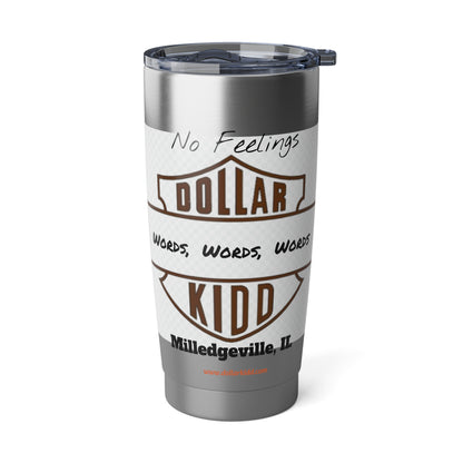 Words Words Words Grey on Black and Burnt Orange on White Vagabond 20oz Tumbler