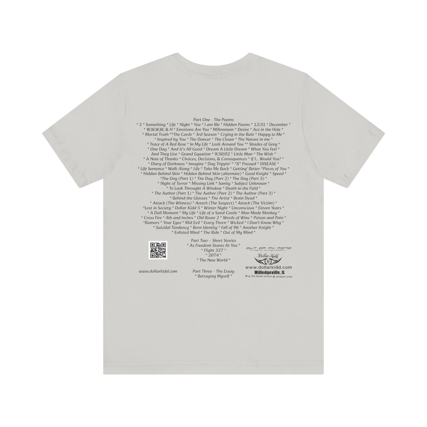 Dollar Kidd - Out Of My Mind - All Titles - Bk font Unisex Jersey Short Sleeve Tee