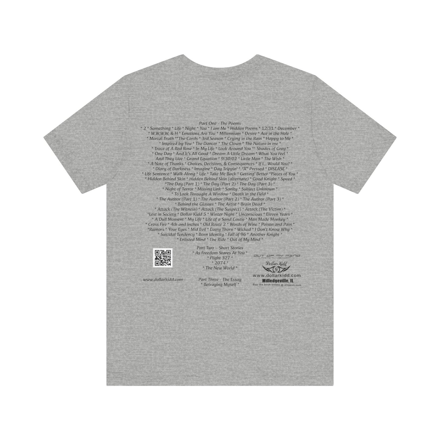 Dollar Kidd - Out Of My Mind - All Titles - Bk font Unisex Jersey Short Sleeve Tee