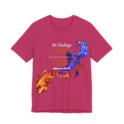 Words Words Words - Orange - Blue Flames  Unisex Jersey Short Sleeve Tee