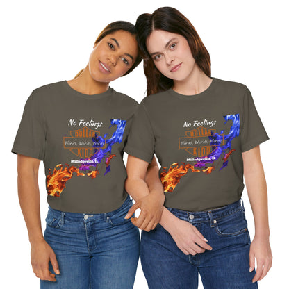 Words Words Words - Orange - Blue Flames  Unisex Jersey Short Sleeve Tee