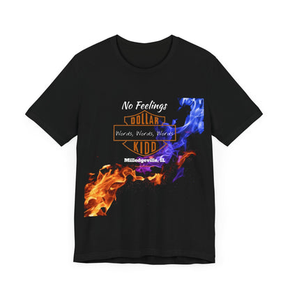 Words Words Words - Orange - Blue Flames  Unisex Jersey Short Sleeve Tee
