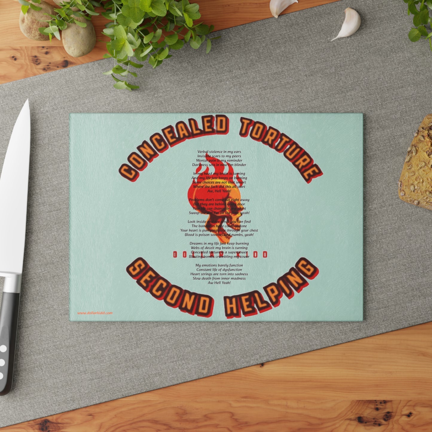 Concealed Torture - Glass Cutting Board