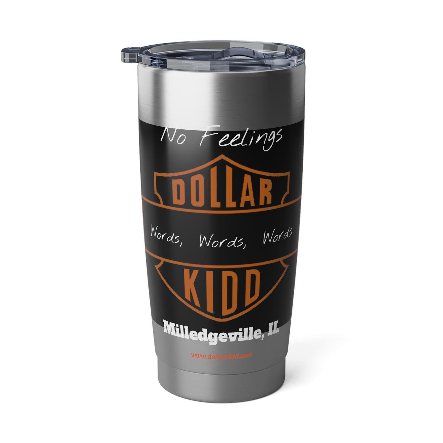 Words Words Words Orange on Black and Red on White Vagabond 20oz Tumbler