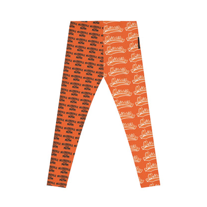 Missiles - Football MOM Orange Women's Casual Leggings (AOP)
