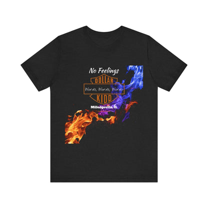 Words Words Words - Orange - Blue Flames  Unisex Jersey Short Sleeve Tee